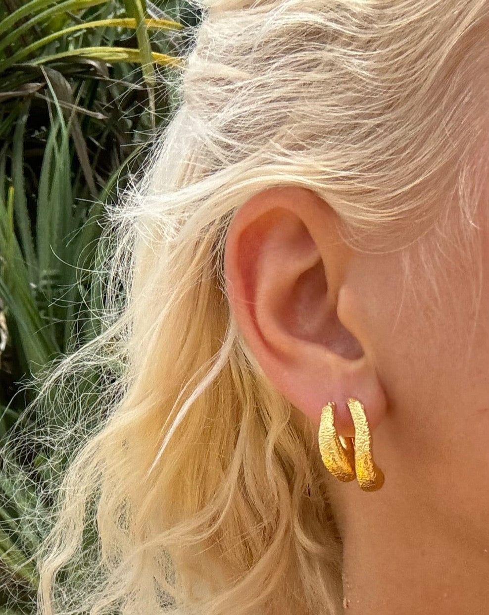 Gold Coral Hoops Large