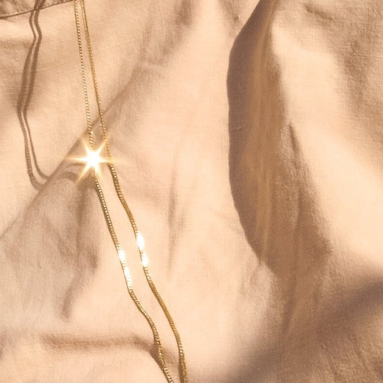 Gold Island time necklace