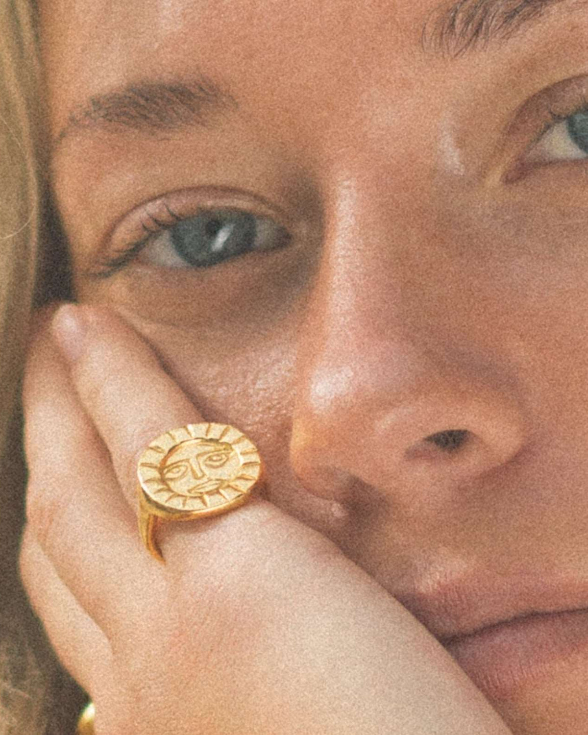 recycled gold sun ring // pinky ring