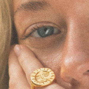 recycled gold sun ring // pinky ring
