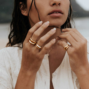 recycled gold pinky ring, organic shaped jewelry with smooth edges