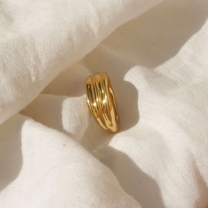 recycled 24k gold vermeil ocean floor ring